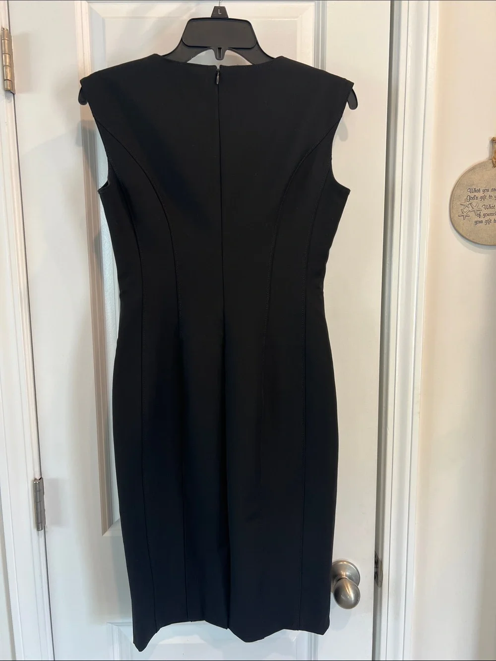 NWT White House Black Market Black V-Neck Sheath Dress - Picture 3 of 7